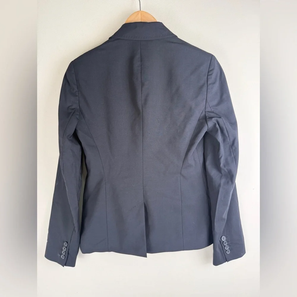 J. Crew Schoolboy Women's Size 2 Black Wool 2 Button Blazer Jacket #71959 Career